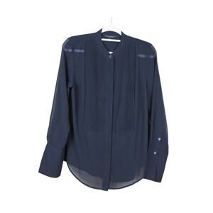 Banana Republic Black Long Sleeve Button Up Lightweight Tunic Blouse Top Size M